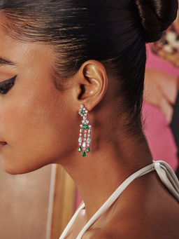 MISS JO - Green Kaleidoscope Chandelier Dangler Earrings