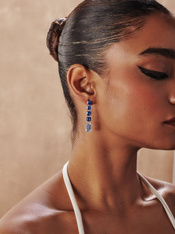 MISS JO - Blue Saphhire Cascade Dangler Earrings