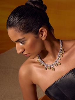 MISS JO - Yellow Dewdrops Statement Necklace