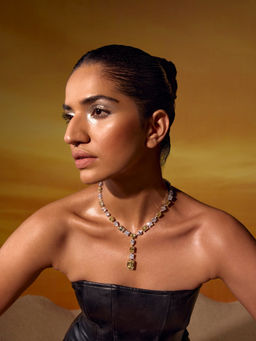 MISS JO - Yellow Sunbeam Lariat Necklace