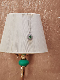 MISS JO - Green Sapphire Bloom Pendant Necklace