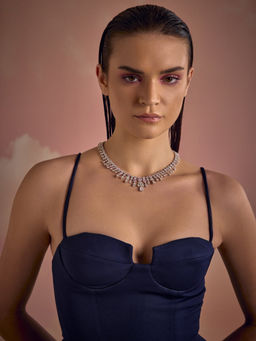 MISS JO - Pink Blossoming Petal Line Necklace