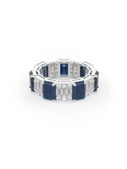 MISS JO - Blue Sapphire Eternity Wedding Band Ring