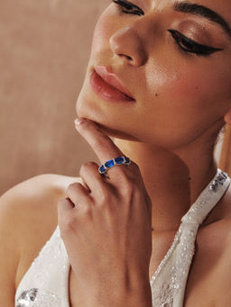 MISS JO - Blue Sapphire Eternity Band Wedding Ring