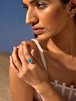 MISS JO - Aqua Lavish Pear Engagement Ring