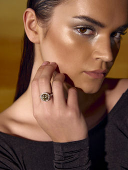 MISS JO - Yellow Sun Halo Cocktail Ring