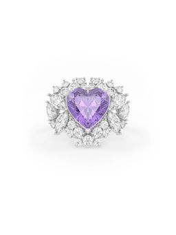 MISS JO - Purple Amethyst Heartbeat Cocktail Ring