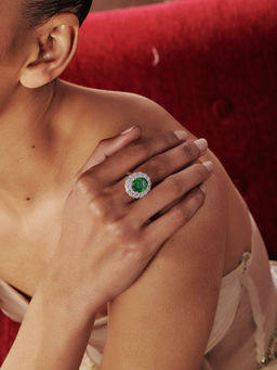 MISS JO - Emerald Bloom Cocktail Ring