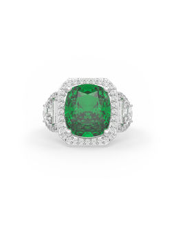MISS JO - Green Emerald Majesty Halo Ring