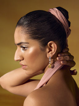 MISS JO - Yellow Dazzling Shapes Dangler Earrings