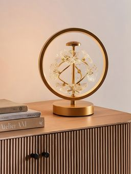 Aarvi Decor - Gold Crystal & Metal Decorative Floral Led Lamp