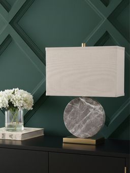 Aarvi Decor - Beige Marble Decorative Monarch Table Lamp