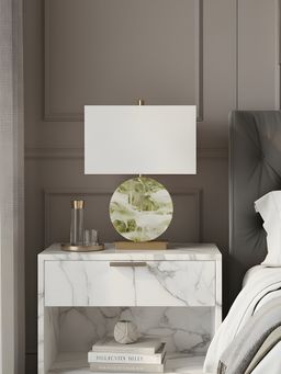 Aarvi Decor - Green Marble Decorative Monarch Table Lamp