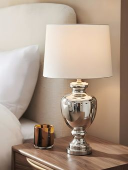 Aarvi Decor - Silver Glass Decorative Majestic Aurora Table Lamp
