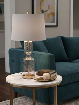 Aarvi Decor - Beige Glass Decorative Celeste Luxe Lamp