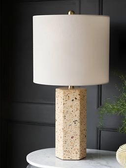 Aarvi Decor - Beige Stone Decorative Terrazzo Gold Grandeur Table Lamp