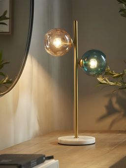 Aarvi Decor - Multi-Color Glass Decorative Aurora Duo Globe Lamp