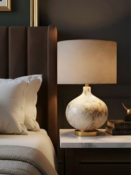 Aarvi Decor - Brown Glass Decorative The Gilded Swirl Lamp