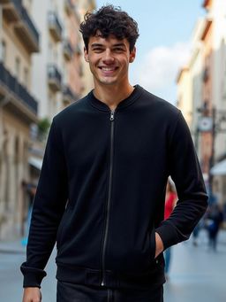 Bewakoof - Men's Black Zipper Sweatshirt