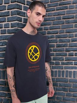 Bewakoof - Official Marvel Men's Blue Doctor Strange Graphic Printed Oversized T-shirt