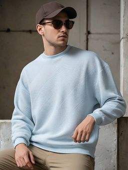 Bewakoof - Men's Blue Oversized Sweatshirt