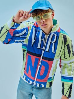 Bewakoof - Men's Multicolor Bateaop Color Bloack Oversized Puffer Jacket