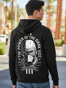 Bewakoof - Official Star Wars Men's Black Dark Side Graphic Printed Hoodies