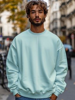 Bewakoof - Men's Green Oversized Sweatshirt