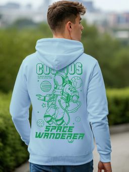 Bewakoof - Men's Blue Cosmos Graphic Printed Hoodies