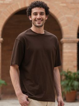 Bewakoof - Men's Brown Oversized T-shirt