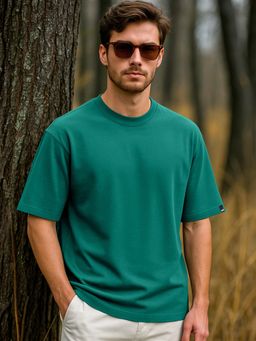 Bewakoof - Men's Green Oversized T-shirt