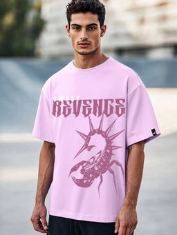 Bewakoof - Men's Purple Sweet Revenge Graphic Printed Oversized T-shirt