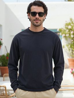 Bewakoof - Men's Blue Oversized Acid Wash T-shirt