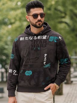 Bewakoof - Official Star Wars Men's Brown All Over Printed Oversized Hoodies