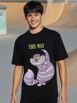 Bewakoof - Men's Black Bored Teddy Graphic Printed Oversized T-shirt