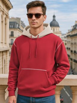Bewakoof - Men's Salsa Red Oversized Hoodies