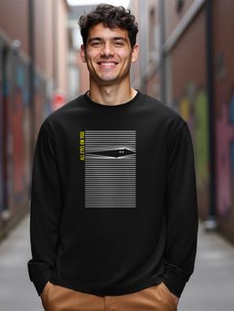 Bewakoof - Men Jet Black All Eyes On You Graphic Printed Oversized T-Shirt