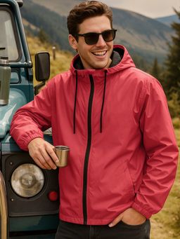 Bewakoof - Men'S Red Oversized Hooded Jacket