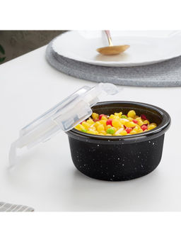 Borosil - Pebble Black Round Shape Food Storage Container