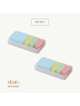 STOR - Stackable White Polypropylene Organisers (Pack of 2)