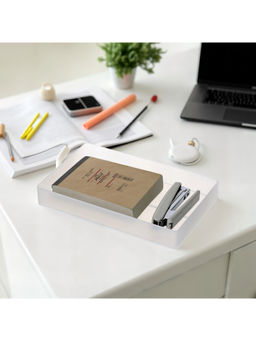 STOR - Stackable White Polypropylene Organiser