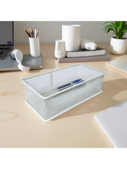 STOR - Ecru White Stackable Mesh Organiser