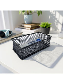 STOR - Ash Black Stackable Mesh Organiser