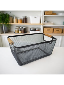 STOR - Ash Black Mesh Space Saver Storage Basket