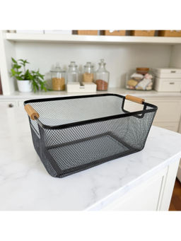STOR - Ash Black Mesh Space Saver Storage Basket