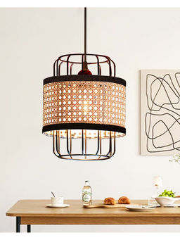 Homesake - Natural Rattan Cane Metal Ceiling lamp