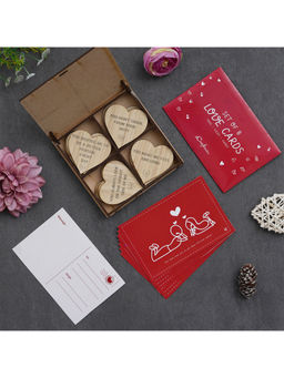 eCraftIndia - Valentine Combo of Set of 8 Love Gift Card Gift Set Multi-Color