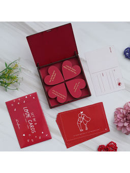 eCraftIndia - Valentine Combo of Set of 8 Love Gift Cards Gift Set Box Red