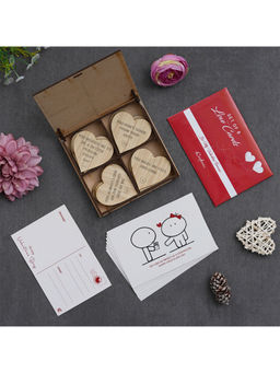 eCraftIndia - Valentine Combo of Set of 8 Love Post Cards Gift Cards Set Gift Set Multi-Color