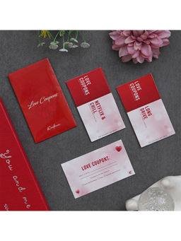 eCraftIndia - Set of 12 Love Coupons Valentine Gift Cards Set Red & White Multi-Color